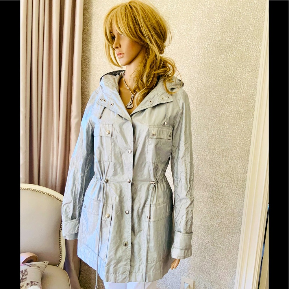Celine lightweight silver metallic jacket 40